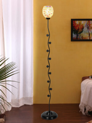 Ambika Home Zenith Manor Multi Shade Premium Iron Floor Lamp with Iron Base & Powder Coated Finish | E27 Holder Included Bulb